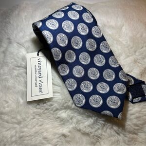 Vineyard Vines Custom Collection Tie Blue W/Logo Of Friends Central School 1845